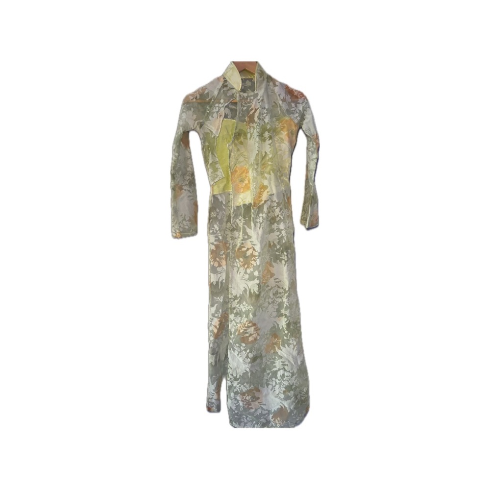 Vintage Floral Maxi Dress Coat